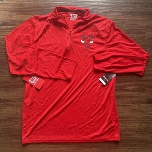 NWT Chicago Bulls NBA Ultra Game Quarter Zip Pullover Shirt Men's XL Red